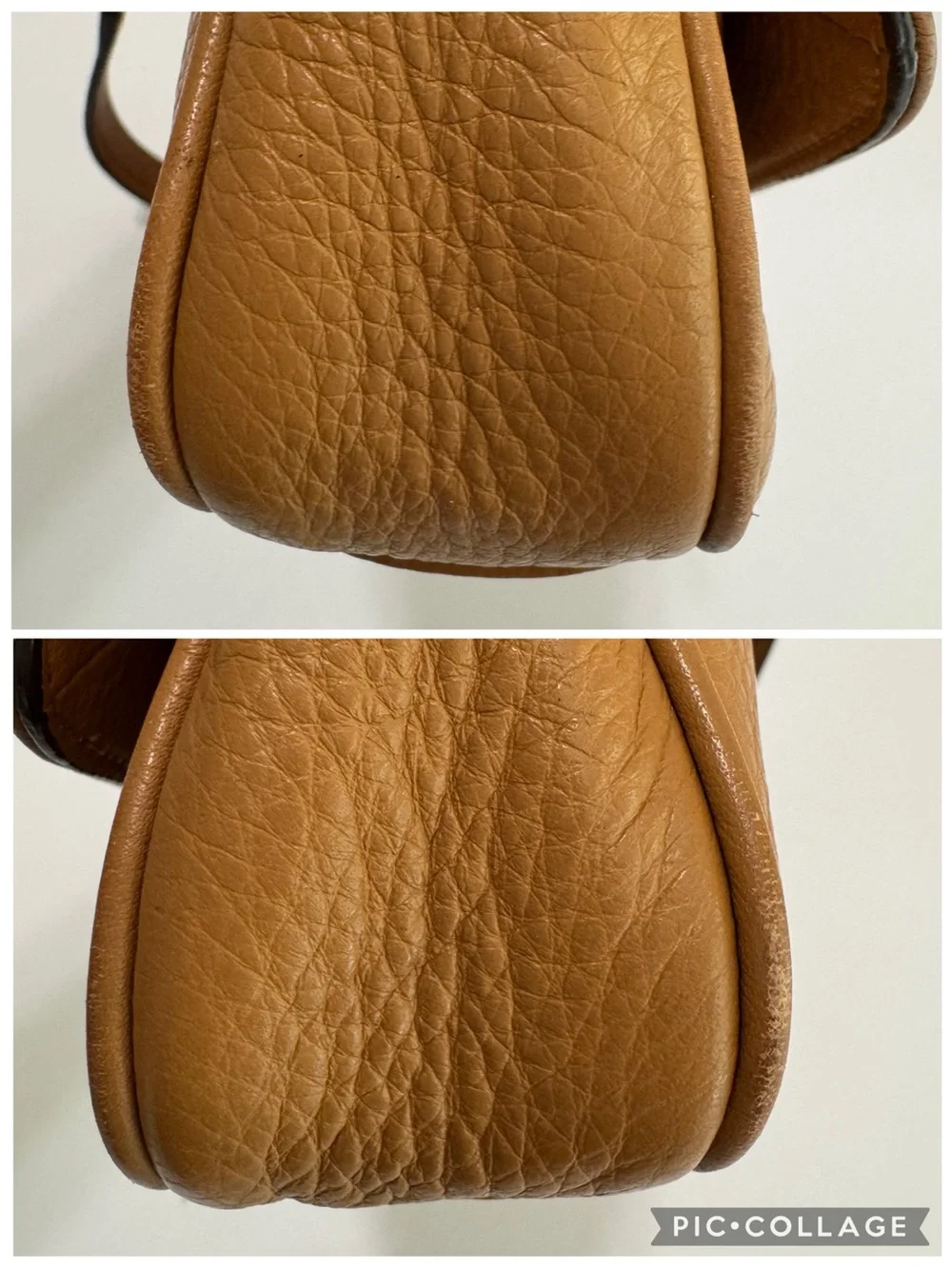 Michael Kors Fulton 38S3XFTF1L Tan Pebbled Leather Small Flap Chain Shoulder Bag